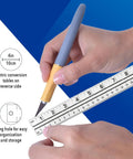 Durable Aluminum Yard And Meter Stick 39 Inch 100 Cm With Metric Conversion Tables And Hang Hole For Home Office Classroom Real Handy For Quick Measurements Graduated In Eighths On One Edge And Millimeters On The Other For Easy Measuring, hand using ruler