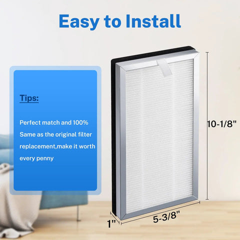 Replacement Air Purifier Filter For MA15, 3 In 1 Pre-Filter, True HEPA H13 And Activated Carbon, 4-Pack, Easy Install
