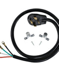 30 Amp Dryer Power Cord 4 Prong With Copper Eyelet Connectors 5 Foot Length Color Coded Wires UL Listed Strain Relief Clamp Included
