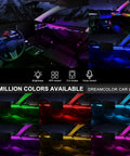 Car Interior LED Strip Light With App Control Dreamcolor RGB 6 In 1 Kit, showcasing ambient lighting in multiple colors