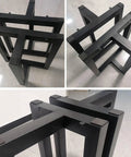 Heavy Duty Steel Table Legs Tough As Nails Industrial Powder Coated Frame For Desk Dining Coffee Table With Adjustable Rubber Feet Smooth Welded Joints Easy Peasy Assembly from above.