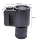 12 Volt Car Cup Holder With Digital LCD Screen, Smart Dual Temp Beverage Chiller And Warmer with dimensions and sleek design.