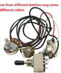 Electric Guitar Wiring Harness With 3 Way Toggle Switch 1 Volume 1 Tone Two 500K Pots Strat Style Prewired Harness view
