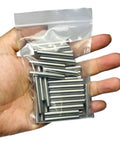 35 Pieces 6mm By 40mm Dowel Pins Set In Stainless Steel 304 For Shelves, Bunk Beds And Wood Projects shown in a hand