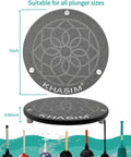 Solid Diatomaceous Earth Plunger Tray Quick Dry Gray Bathroom Drip Holder For Seven Inch Toilet Tools viewed from above showcasing its design and dimensions.
