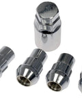 Chrome Wheel Nut Lock Set Acorn Style M12 1 50 Anti Theft Lug Nut Kit Corrosion Resistant Replacement Upgrade For Select Models 4 Pack