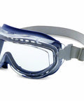 Flex Seal Safety Goggles with Hydroshield Anti Fog Lens Coating lightweight silicone frame, clear polycarbonate lenses, and grey strap