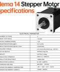 Nema 14 two-phase stepper motor with silver faceplate, black housing, and protruding shaft.