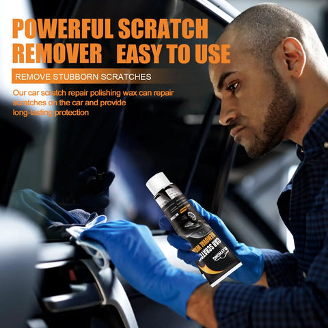 Man using 2026 Upgraded Scratch Remover For Vehicles With Wipe And Sponge Car Scratch Repair Kit For Deep Scratches Easy To Use.