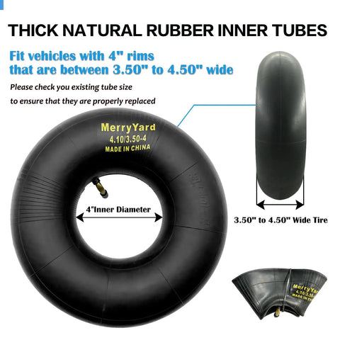 Two Pack Inner Tubes 4.10/3.50-4 With TR87 Bent Valve Stem For Hand Trucks Wheelbarrows Mowers Utility Wagons And More Heavy Duty Replacement For 410/350-4 Wheels