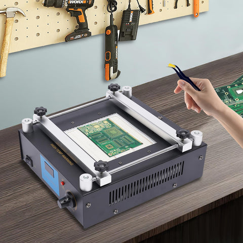 High Power Soldering Hot Plate 110V 450W With LED Digital PID Temperature Control, Large 4.72x4.72 Inch Heating Surface in use