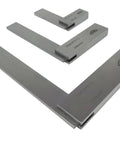 Solid Machinist Square Set Three Piece 2 3/8 Inch 4 Inch And 6 Inch Squares For Precision Work, 60mm 100mm 150mm, DIN 875/1 Tolerance Within 18 Microns