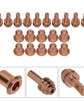 Heavy Duty Plasma Electrode And Tip Nozzle Set 20-Piece For ICE-25C ICE-27C Torch Pro Grade Spectrum 375 copper components