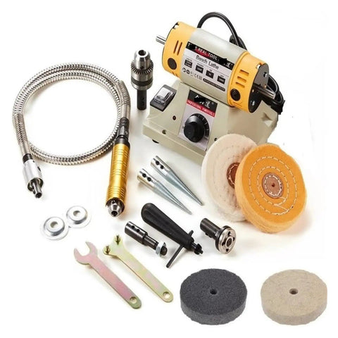 350W Adjustable Speed Bench Grinder And Polishing Machine 220V includes tools for precision workpiece finishing and cleaning.