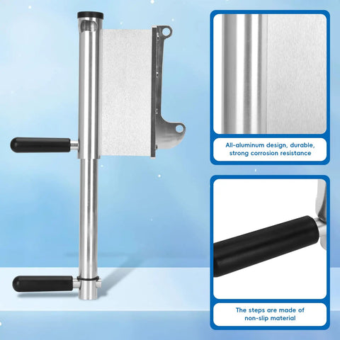 Two Step Emergency Reboarding Ladder For Boats Quick Deploy Jack Plate Boat Ladder With Foldable Twin Steps For Fast Reentry After A Swim Rotates Out Easily And Snaps In Secure When Not In Use, all-aluminum