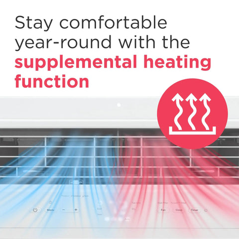 8000 Btu Window Air Conditioner With Supplemental Heat For Rooms Up To 350 Sq Ft Offering Cool And Warm Options With Remote Command Quiet Whisper Operation Eco Efficiency And Three Fan Speeds To Keep You Kickin It In Total Comfort Year Round