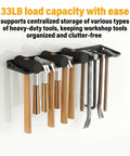 Wall Mount Hand Tool Organizer Rack For Workshop And Garage, Screwdriver And Pliers Holder, Hammer Storage Rack, tools displayed