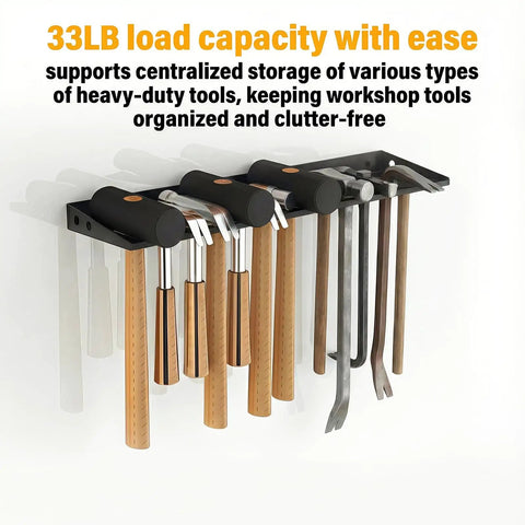 Wall Mount Hand Tool Organizer Rack For Workshop And Garage, Screwdriver And Pliers Holder, Hammer Storage Rack, tools displayed