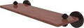 South Beach Collection 16 Inch Solid Brass And IPE Ironwood Shelf With Concealed Mounting Hardware In Antique Bronze Finish