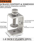 Diagram of Stainless Steel C Clamps Set One And Five Eighths Inch Opening Rock Solid Heavy Duty Mounting U Clamp for Metalworking