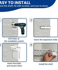 Installation steps for Straight Up Heavy Duty White Plastic Wire End Shelf Brackets Wall Mount Closet Storage Organizers built tough.