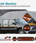 Beefed Up Amber Cab Marker Roof Running Light Covers With Base And Wiring Harness For Silverado And Sierra 2002-2007 3500
