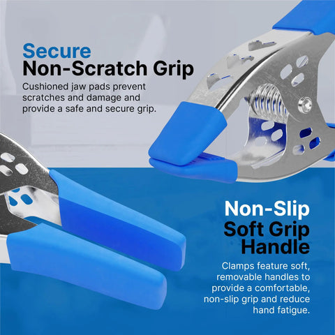24 Pack 6 Inch Heavy Duty Spring Clamps Blue For Woodworking And Carpentry, 2.5 Inch Jaw Opening with non-slip grip handles