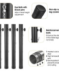 Hella Sturdy 4 Pack Table Leg Extender Adjustable Steel Desk Risers height adjustment eye bolts and non-slip covers