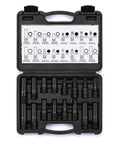 16 Piece Locking Lug Nut Master Key Set With Spline Star And Hex Keys Wheel Lock Removal Kit in open case showing tools and chart