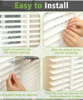 20 Pcs Universal Window Blind Repair Kit Featuring Rugged Shutter Slide Connectors And Slotted Tilt Bars For Quick No Sweat Fixes And Top Shelf Shade Realignment, installation steps shown.