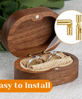 Brass Barrel Hidden Hinges 30 Pack For Wooden Boxes And Cabinets, 270 Degree Folding Small Hinge shown in open jewelry box