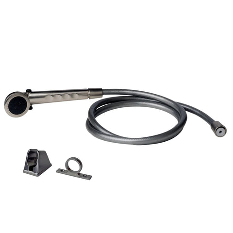 RV Diverter Lavatory Faucet With Handheld Shower Set Brushed Nickel Finish Non Metallic ABS Body shower hose and mount