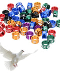 Lightweight Aluminum Alloy Bird Leg Rings With Mixed Colors 50 Pack For Tagging Pigeons Parrots Doves And Hibiscus Birds