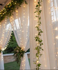 Epic Outdoor 40Ft By 10Ft 800 LED Curtain Lights With Plug In Hanging String Lights for patio wedding decor, warm white backdrop
