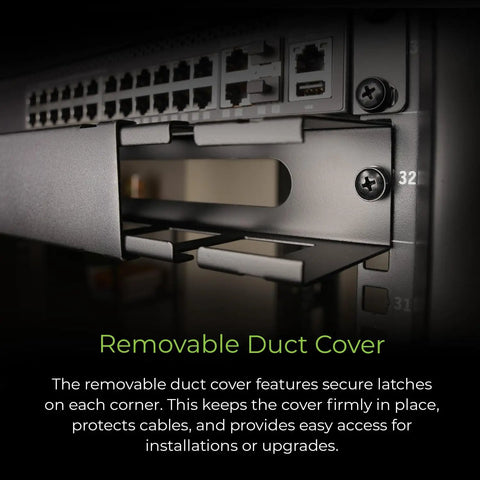 1U 19 Inch Horizontal Cable Management Duct With Removable Cover, Heavy Duty Metal Finger Duct For Server Racks, Rack Ready