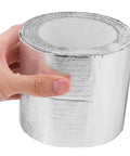 Hand holding Heavy Duty Waterproof Butyl Tape 10cm By 5m Self Adhesive Aluminum Foil Sealant Tape For Roof Leak Repair and more
