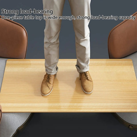 Beefy Extra Wide Hardwood Desktop For Standing Desk Setup Rock Solid One Piece Worktable with strong load-bearing surface.