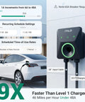 Level 2 EV Charger 48A 11.5KW 240V For Home Use, Fast 46 Mile Per Hour Charge, Adjustable 6-48A, Hardwired Install, UL ETL Energy Star Certified, 60A Breaker Required, Compatible With Most EVs, wall-mounted with 25ft cable