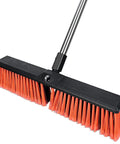 Beast Of A Heavy Duty Push Broom With 55 Inch Ergonomic Handle And 18 Inch Wide Head, Stiff Bristles For Patios, Driveways, Garages