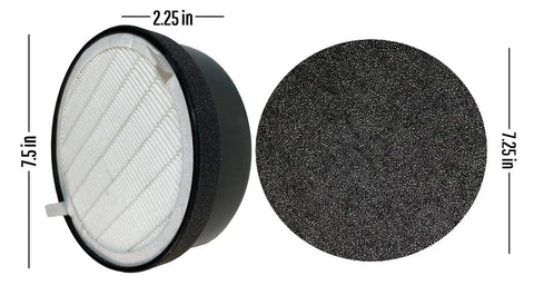 Replacement 3-in-1 All-in-One Air Purifier Filter Set for H13 Purifier HME020248N, Includes Pre-Filter, Activated Carbon, and H13 Main Filter, 2-Pack shown in dimensions