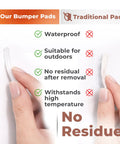 Comparison of Skip Annoying Door Slams Cabinet Bumpers And Self Adhesive Silicone Furniture Pads with traditional pads showing features.