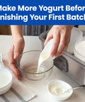 Two Pack 1 Quart Glass Yogurt Containers With Lids in use for making homemade yogurt on kitchen counter