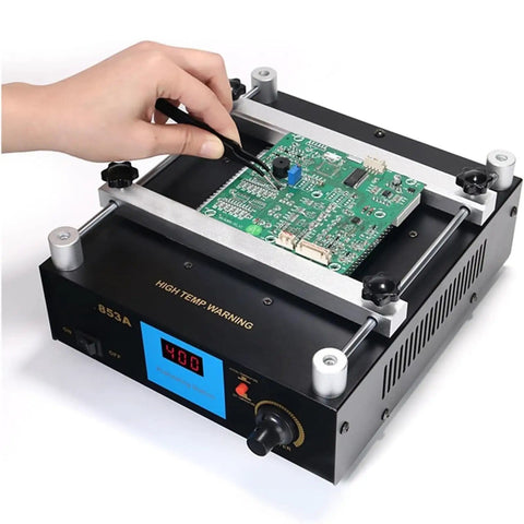 Pro Grade Digital Preheat Soldering Station With Hot Plate And High Power Preheating Hot Air Gun For PCB Desoldering, 853A Preheater