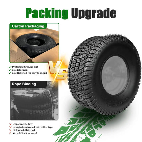 Beefy 26x12x12 Lawn Mower Tires For Garden Riding Mower And Lawn Tractor Tubeless 6PR 1780 Lb Load At 20 PSI Set Of 2 Easy Install Heavy Duty Traction Upgrade, packed in carton
