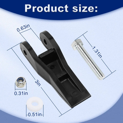 29-1 Extension Ladder Lock Flipper Kit Compatible With Werner Louisville And Keller Aluminum And Fiberglass Ladders Replacement Parts For Werner Flippers Beef Up Safety And Speed On Every Extension, showing flipper, bolt, nut, washer with measurements