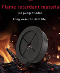One And Three Quarter Inch Cable Grommet Five Pack Flexible Rubber Wire Hole Plugs For Industrial Control Panels And UPS Enclosures Black 45 Millimeter Diameter shown on blackened surface with flame retardant material description.