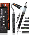 Magnetic Pickup Tool And 6 In 1 Multitool Pen with LED light, stylus, ruler, bubble level, screwdrivers, pen; 2 pack gift set for dad