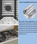 Stainless Steel Look Gas Stove Knobs For GE Ranges Plastic Burner Control Knobs Replacement 2 Pack beside stove