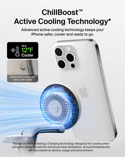 MagSafe 3 In 1 Charging Station With Qi2.2 25W Fast Wireless Charger And Cooling Fan On Off Control Magnetic Dock detail