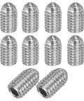 M5x8mm Ball Point Set Screws 10 Pcs 304 Stainless Steel Hex Socket Spring Ball Point Grub Screws For Industrial Machines
